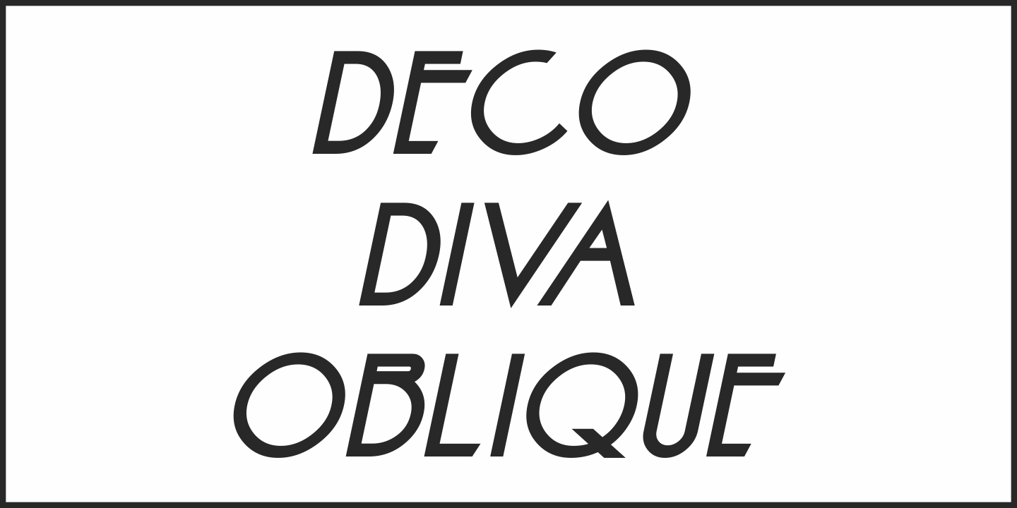 Deco Diva JNL Oblique Font preview